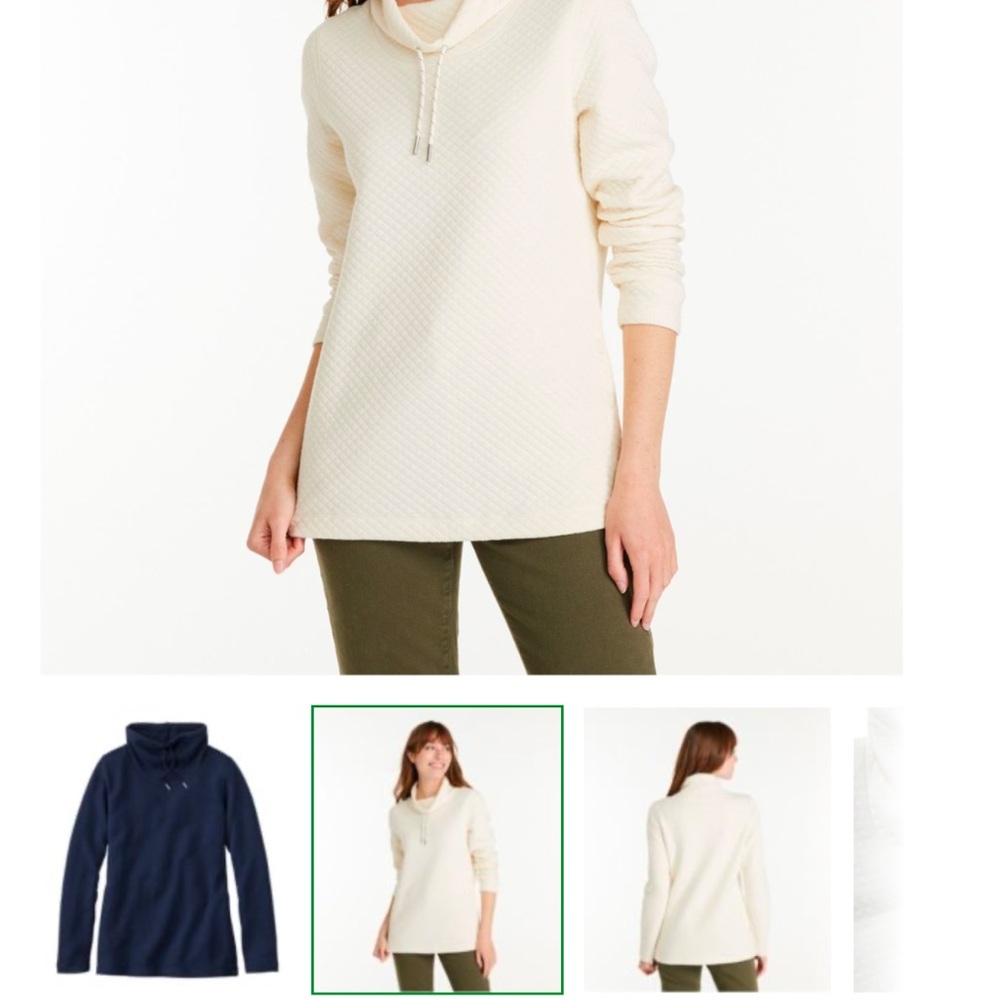 LL Bean Women's Softlight Funnel neck Pullover Gray Sweater